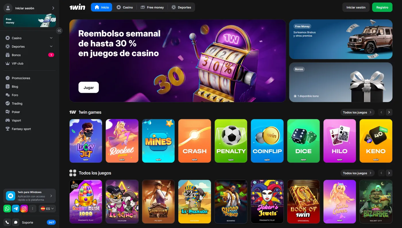 Reseña de la 1Win app móvil